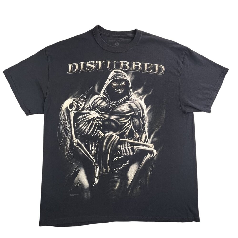 Disturbed Shirt Men's XL 2011 Band Heavy Metal Graphic Skeleton Tee Gothcore Y2K